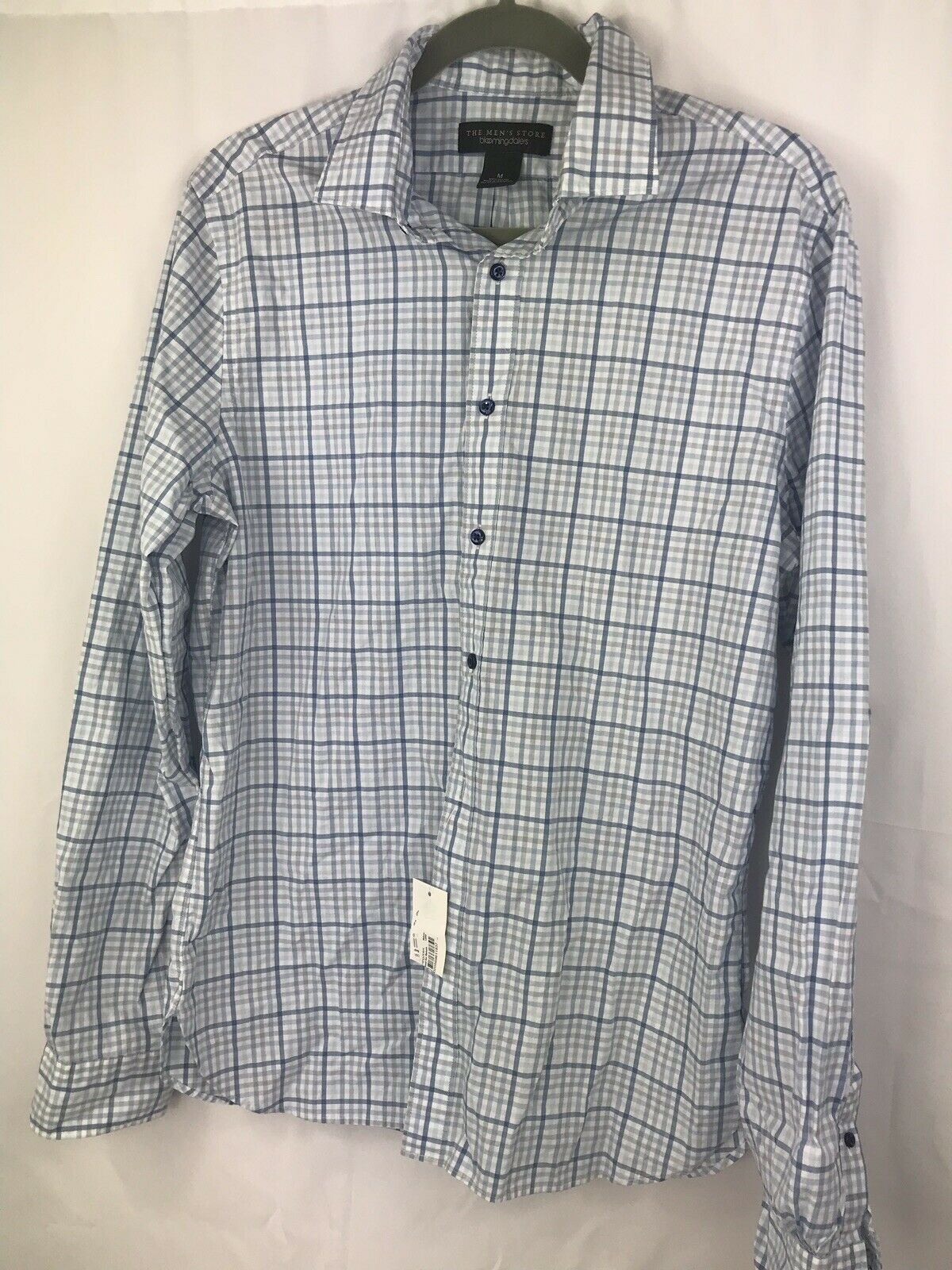 Mens Bloomingdales Shirt Blue Medium - Outlet Designers