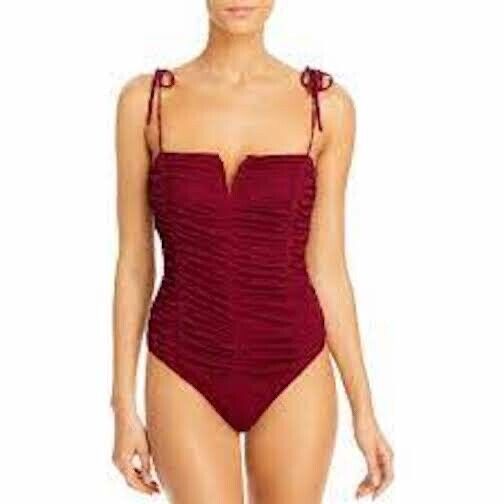 Aqua Womens Lace Tie Shoulder Bodysuit XS