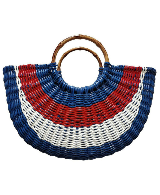 INC INTERNATIONAL CONCEPTS STRAW FAN TOTE BAG