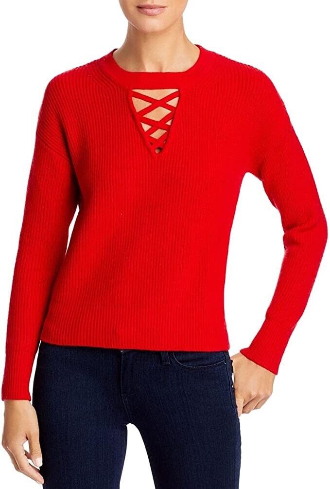 Single Thread Womens Criss Cross Knit Pullover Sweater Red XL
