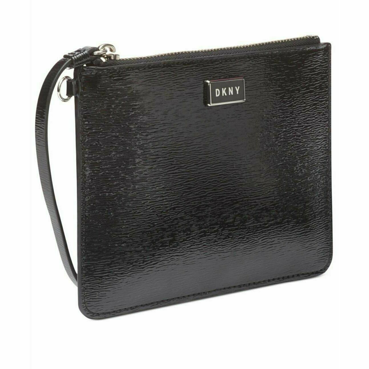 DKNY Gigi Leather Wristlet Black