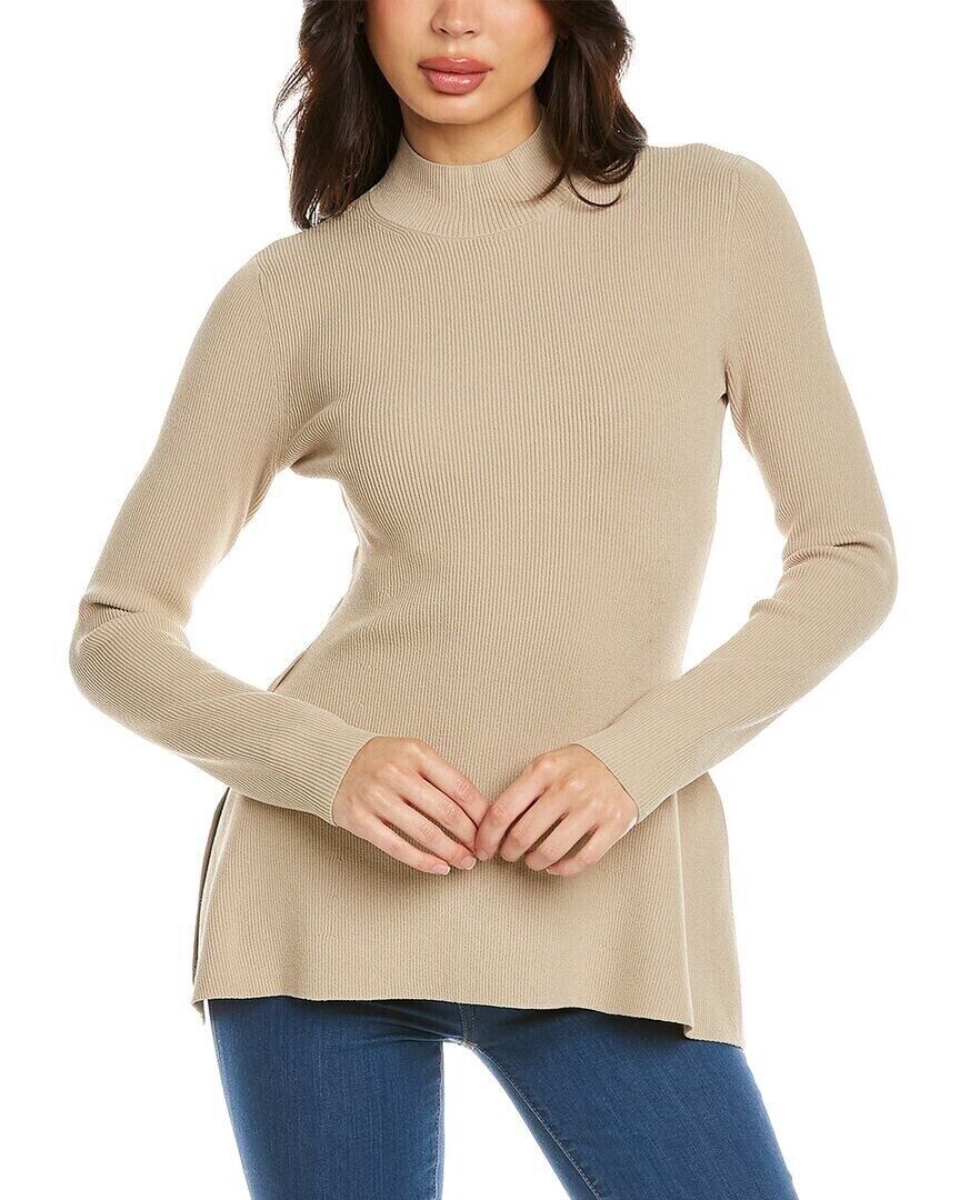 Theory Women's Side Drape Slim Sweater Dark Oatmeal S