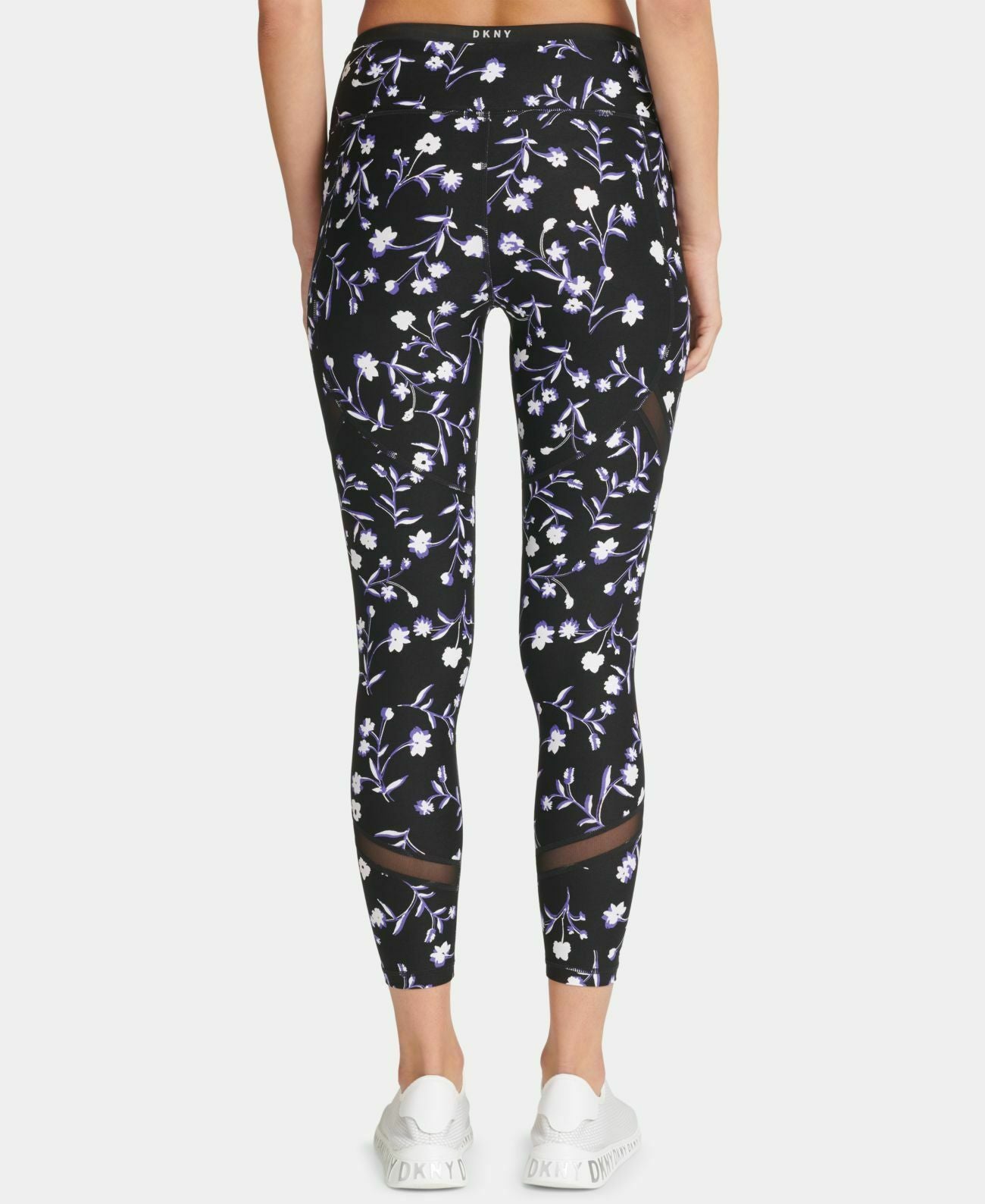 Leggings de sport imprimés en maille pour femmes DKNY (bleu vif, XS)