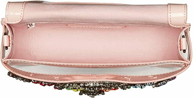 Steve Madden PAULINE PATENT MULTI COLORED JEWELS AND RHINESTONES CLUTCH CROSSBOD