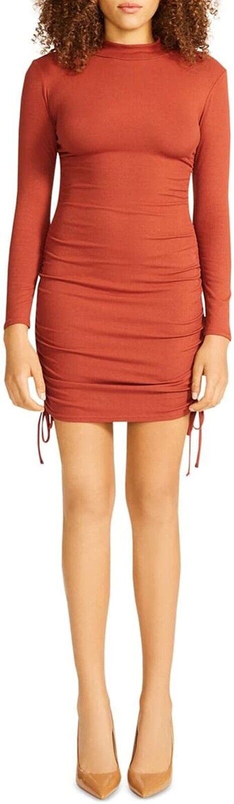 BB DAKOTA by Steve Madden Womens Rouched Ribbed Mini Dress S