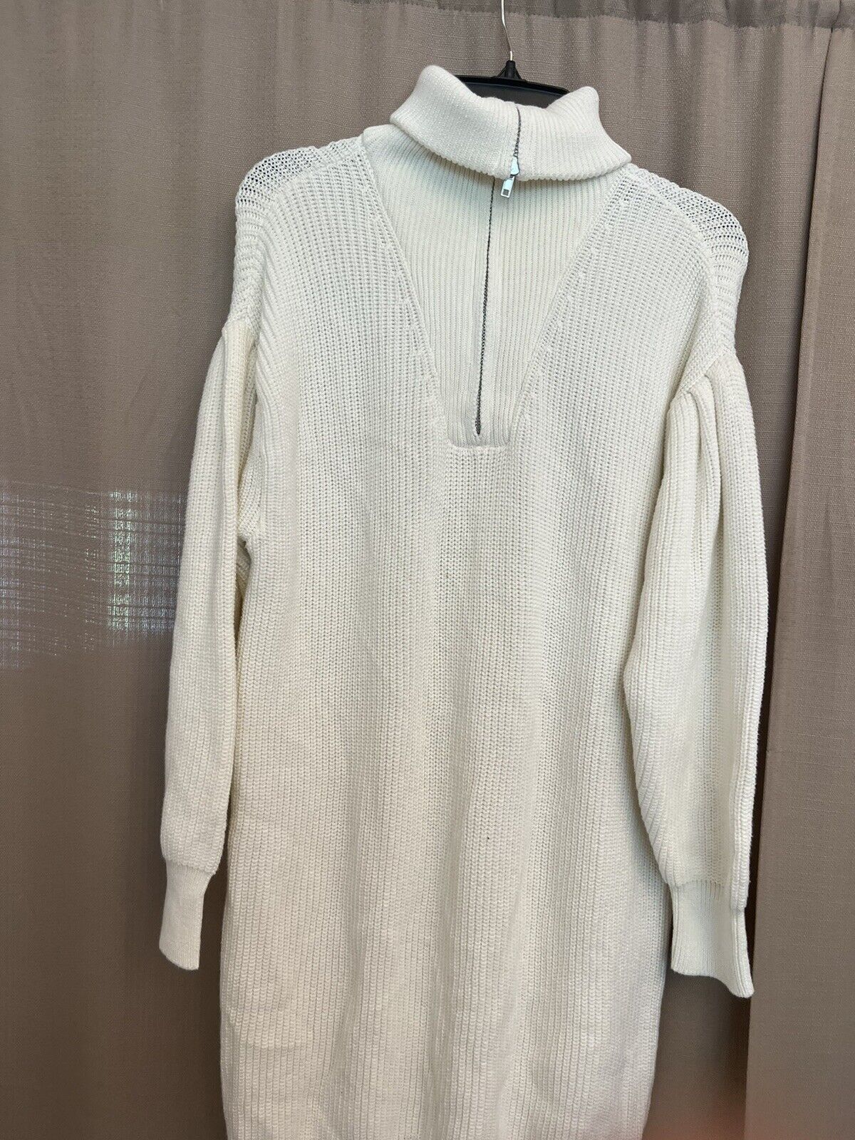 Aqua White Long Sweater $35