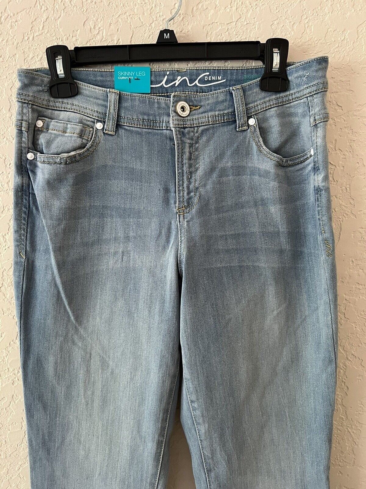 inc skinny legs curry fit jeans light blue size 6