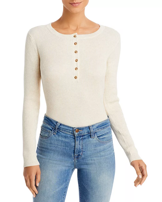 Body côtelé Henley pour femme Aqua XL