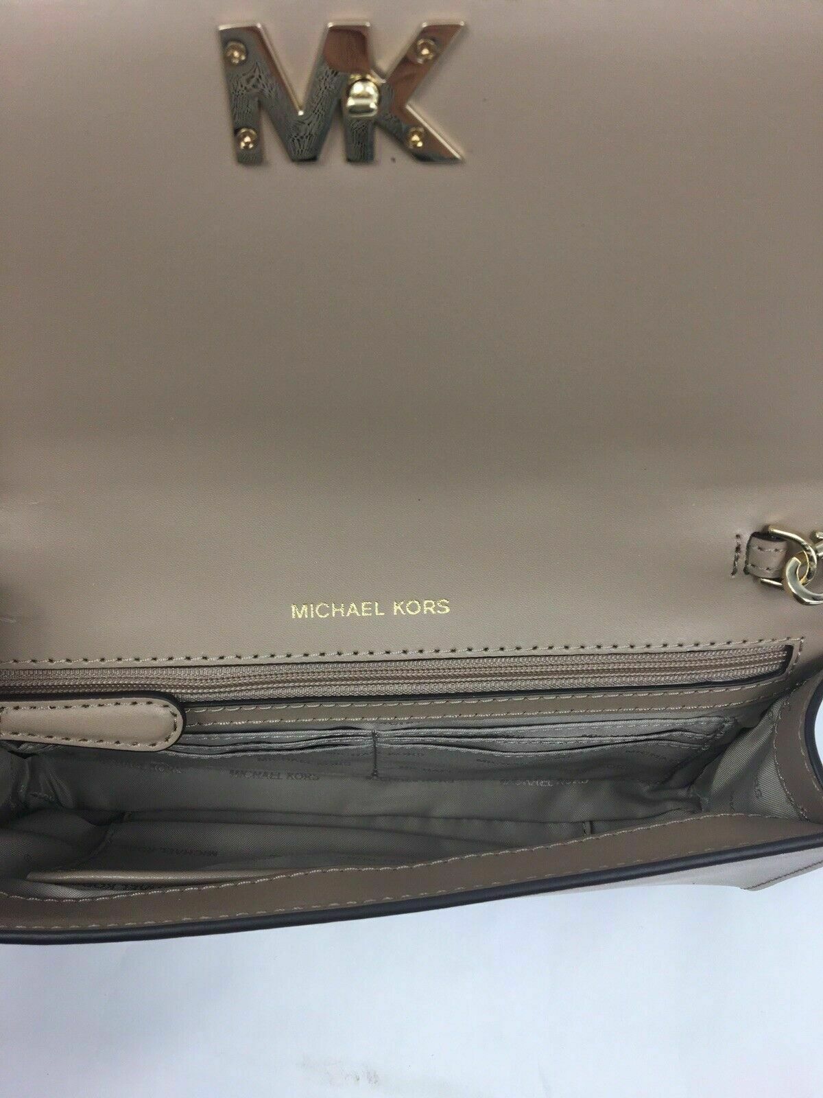 Michael Kors Mott Large East West Clutch Truffle/Gold