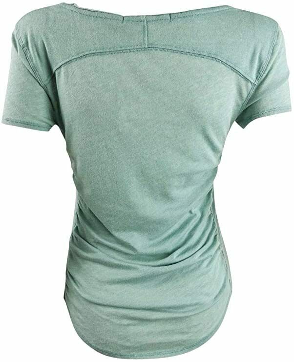 T-shirt Sonnet pour femme Free People - Encolure dégagée froncée - Sauge de mer