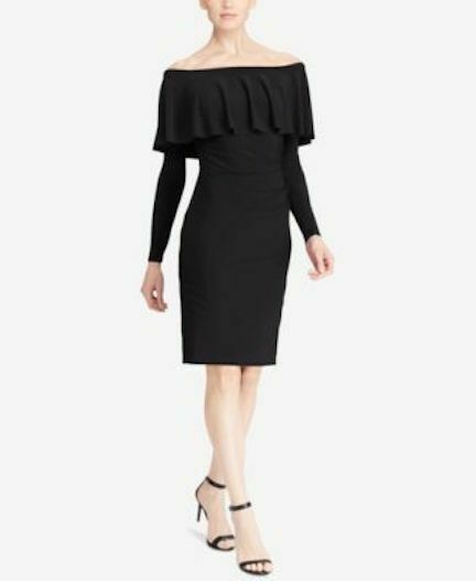 Lauren Ralph Lauren Ruffled Stretch Jersey Dress $145 - Outlet Designers
