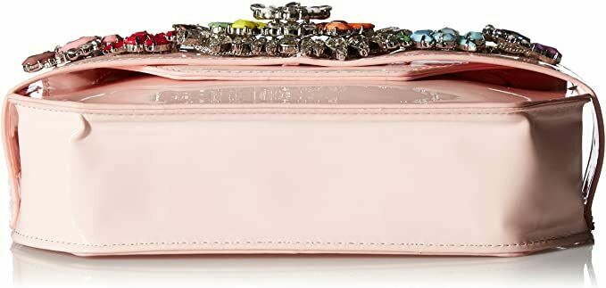 Steve Madden PAULINE PATENT MULTI COLORED JEWELS AND RHINESTONES CLUTCH CROSSBOD