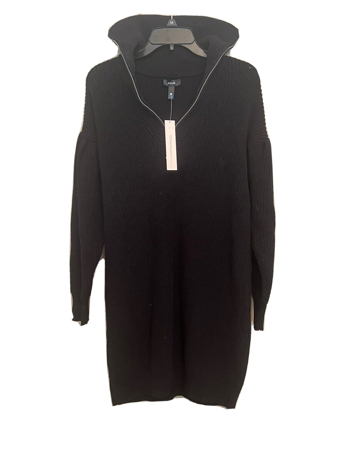 Pull Long Noir Aqua Avec Fermeture Éclair S