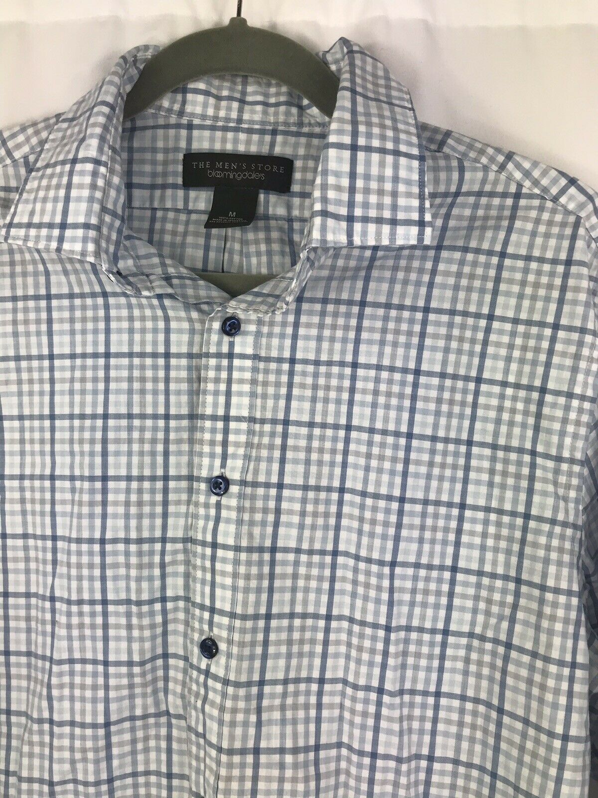 Mens Bloomingdales Shirt Blue Medium - Outlet Designers