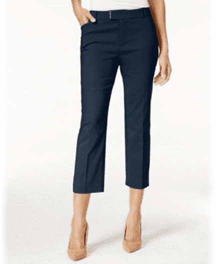 Pantalon Capri droit bleu marine Charter Club 18, bleu