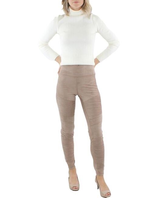 Bagatelle Faux Suede Moto Leggings Mushroom M