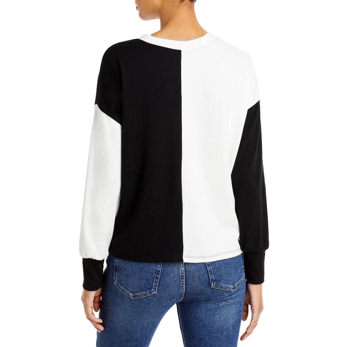 Aqua Womens Fleece Colorblock Pullover Top L