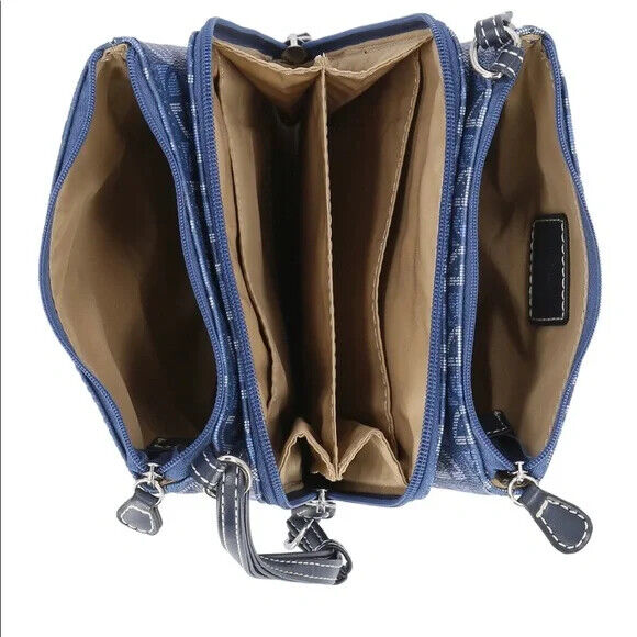 Giani Bernini Dasher Center Strap Signature Crossbody Blue