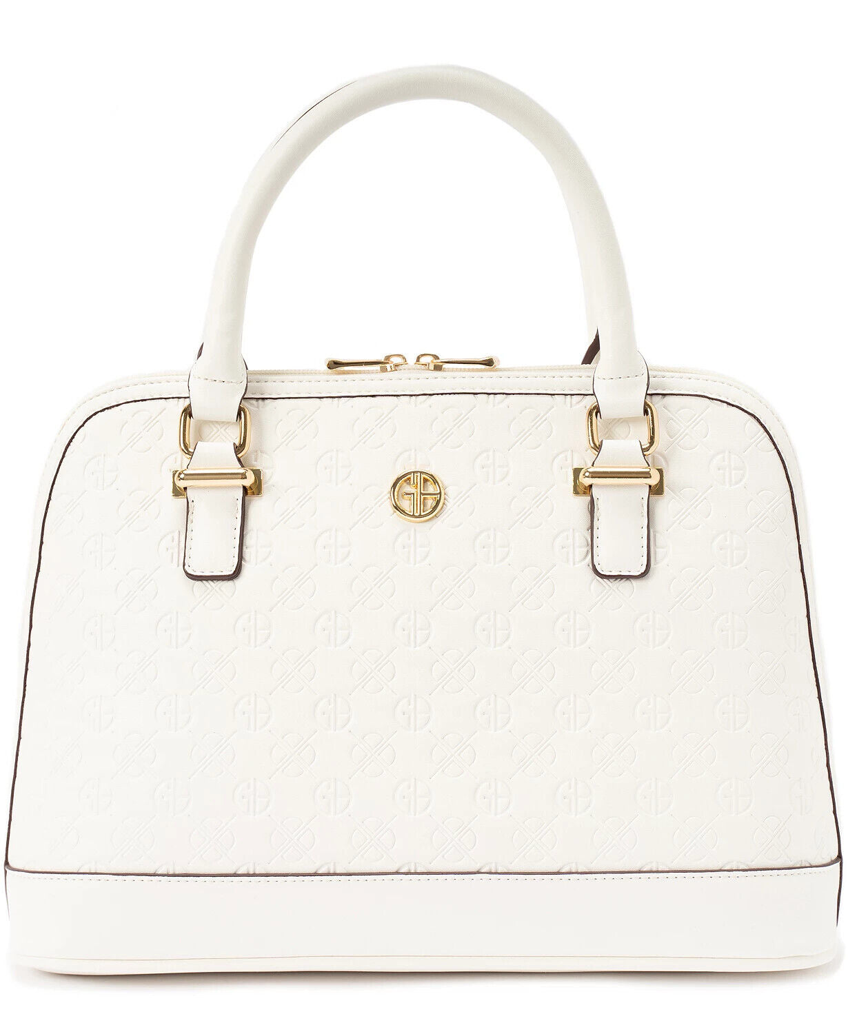 Giani Bernini Debossed Signature Dome Satchel White