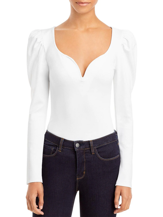 Aqua Womens Wired V-Neck Bodysuit L