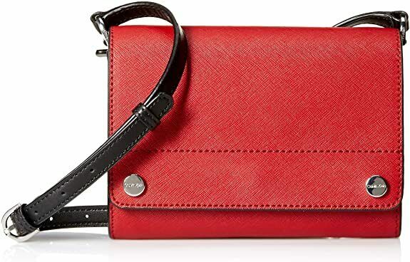 calvin klein saffiano leather backpack Calvin Klein Susan Saffiano Leather Flap Crossbody (Red)
