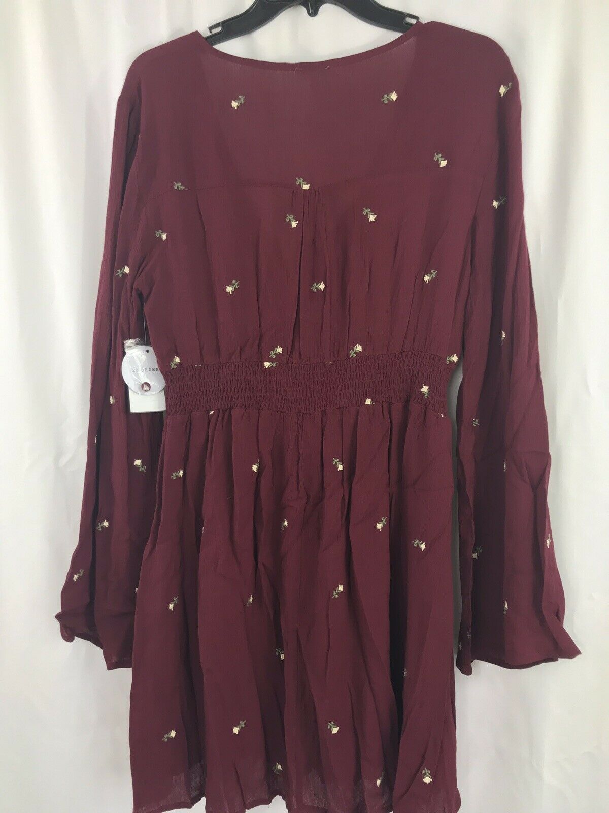 En Creme A-Line V-Neck Casual Dress- Burgundy $88 - Outlet Designers