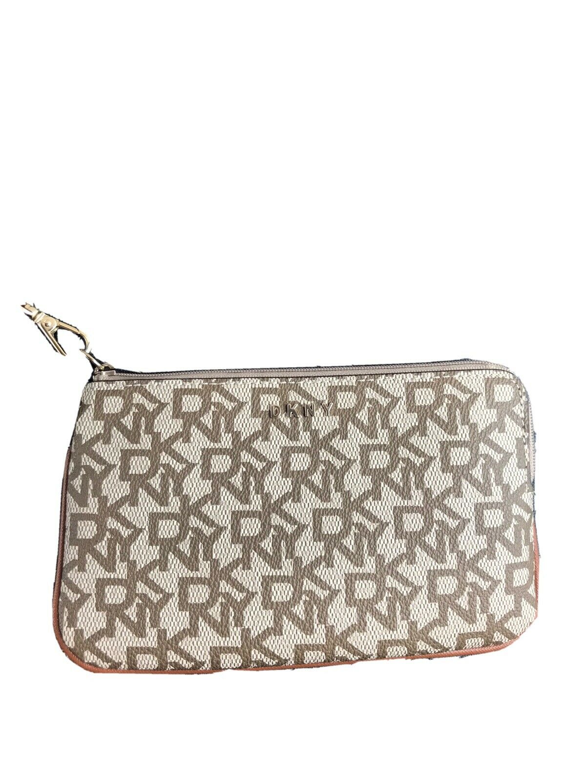 DKNY Bryant Leather Cosmetic Toiletry Bag Pouch Bag Black