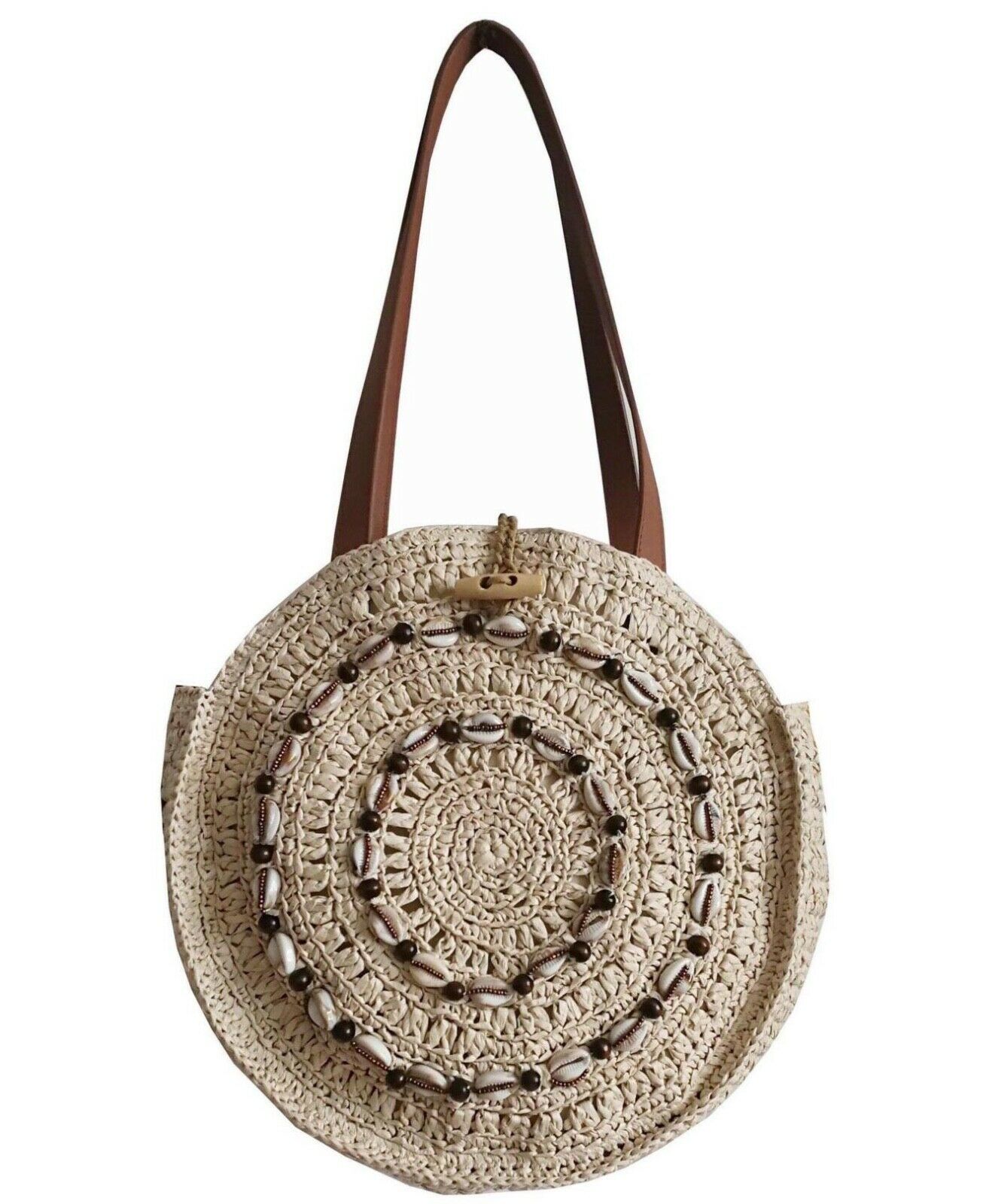 Inc Melania Shell Circle Tote Natural