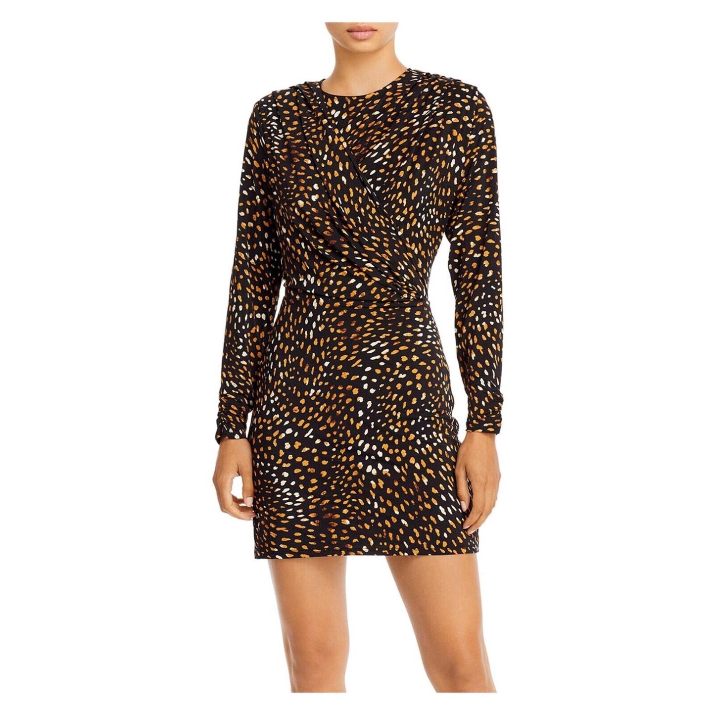 Aqua Womens Shoulder Pad Short Mini Dress S