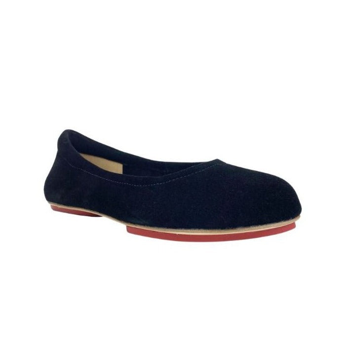 Charcoal Black Velvet Whisper Sahach Ballet Flats