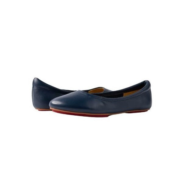 Navy Blue Majesty Silken Glide Sahach Ballet Flats