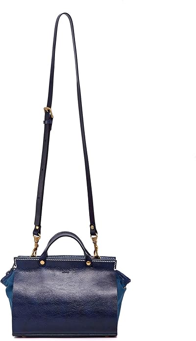 OLD TREND Genuine Leather Out West Satchel for Women – Navy