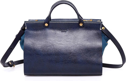 OLD TREND Genuine Leather Out West Satchel for Women – Navy