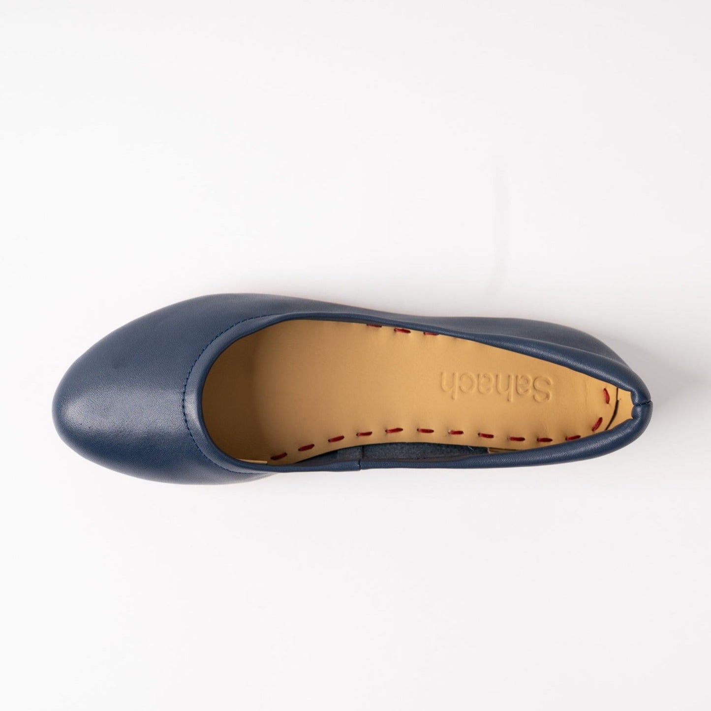 Navy Blue Majesty Silken Glide Sahach Ballet Flats