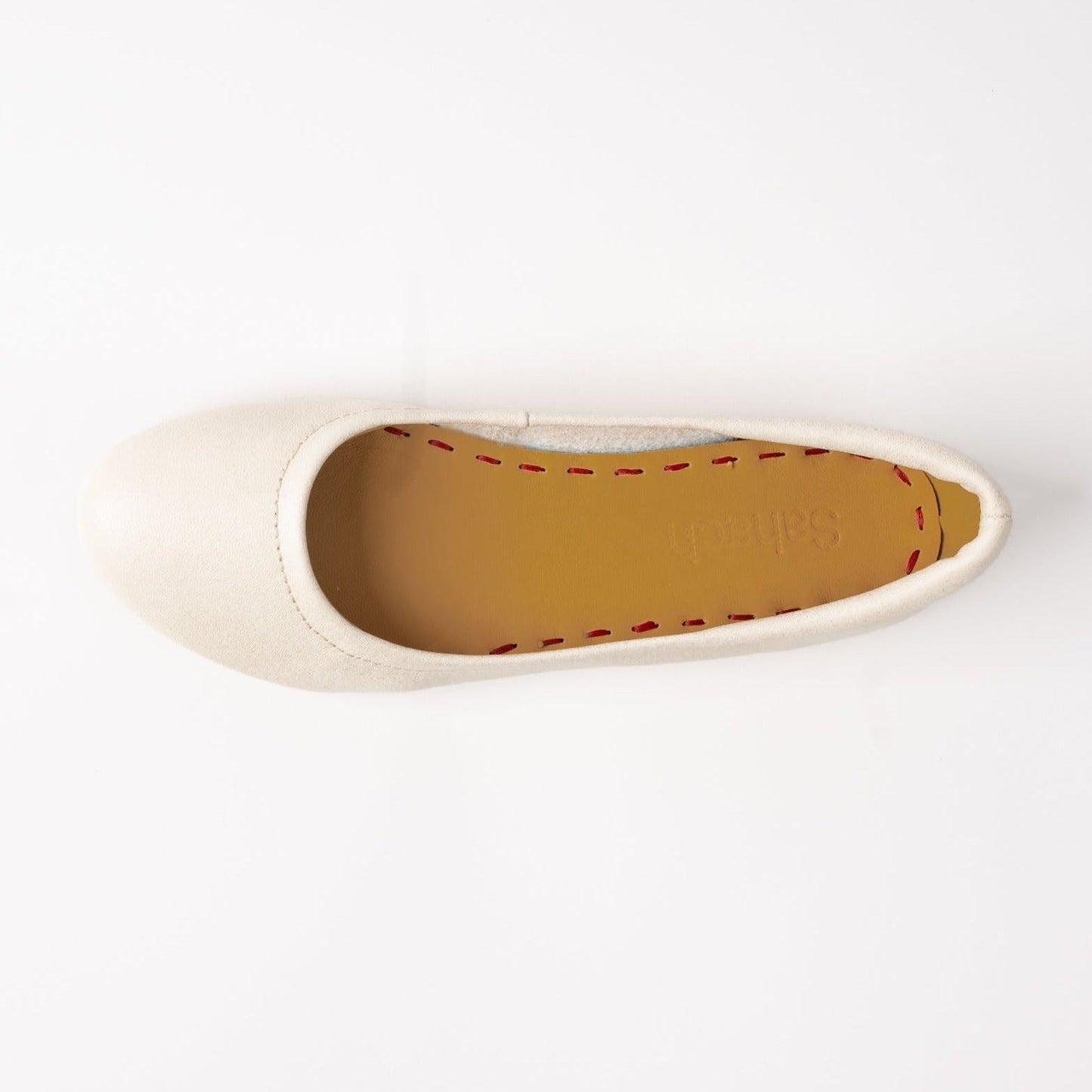 Off-White Shade Silken Glide Sahach Ballet Flats