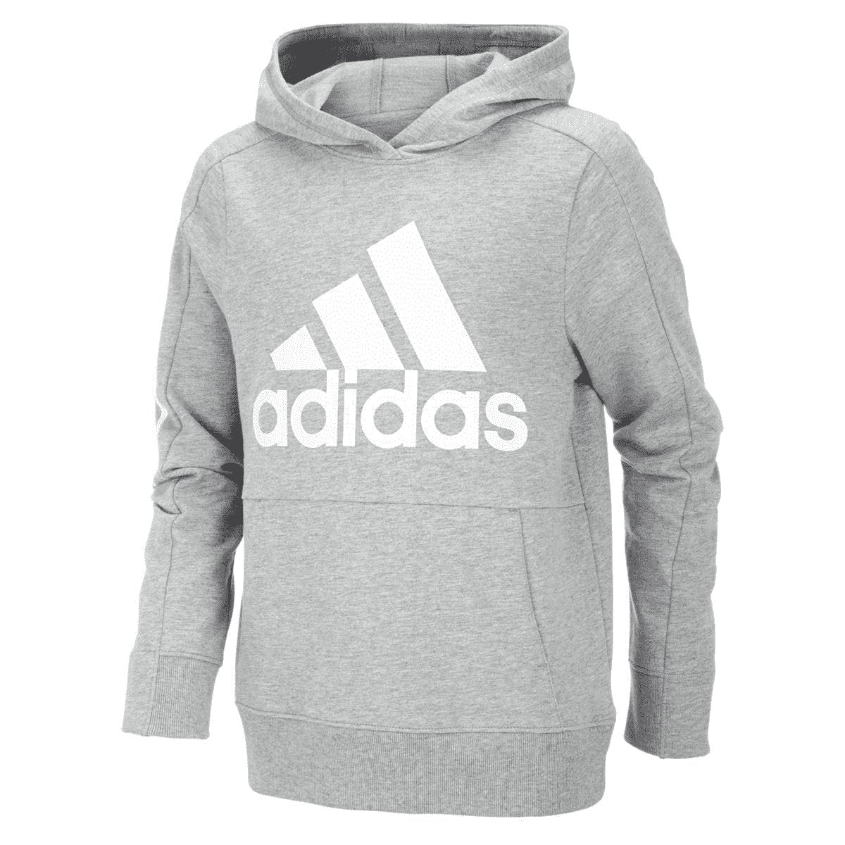 adidas Big Boys Logo - Print Cotton Hoodie Grey Heather S 8 - Outlet Designers