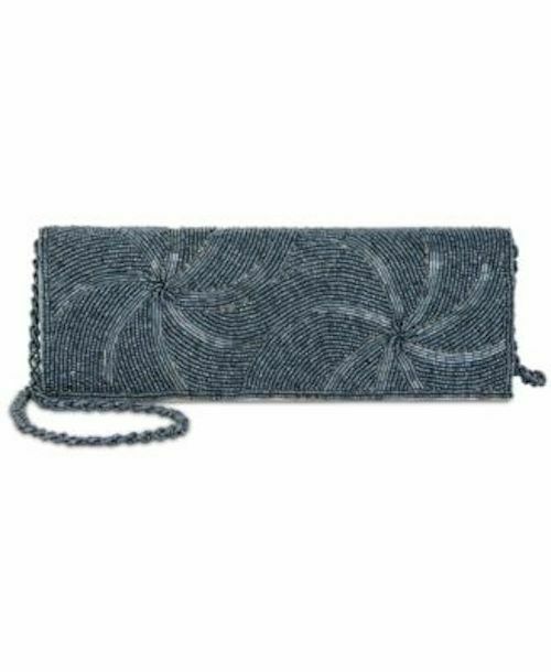 Adrianna Papell Beaded Clutch GunmetalSilver - Outlet Designers
