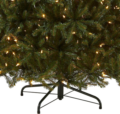 Glittery Gold Dunhill Fir Artificial Christmas Tree with Battery Operated LED