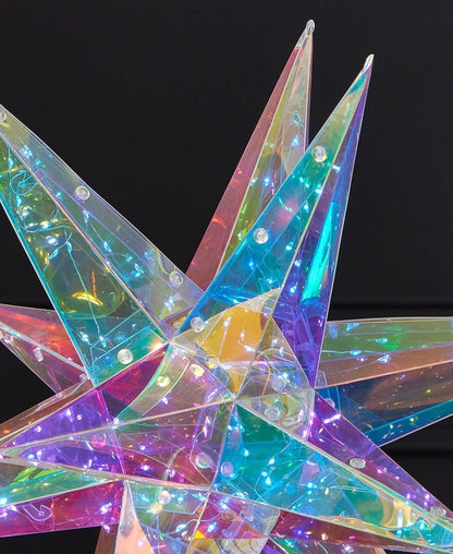 Prismatic Iridescent Christmas Explosion Star 16", LED Lights