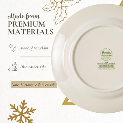 Spode Christmas Tree Collector Plate - Exclusive Border with Red Ribbon & Black  Outlet Designers