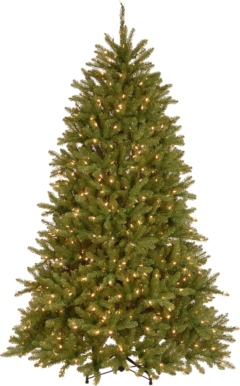 Glittery Gold Dunhill Fir Artificial Christmas Tree with Battery Operated LED