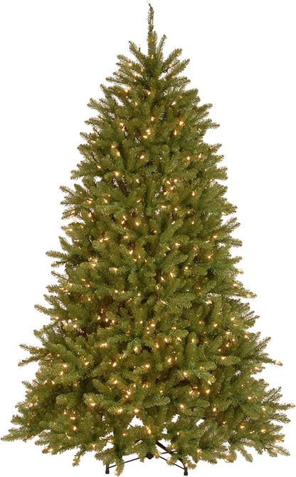 Glittery Gold Dunhill Fir Artificial Christmas Tree with Battery Operated LED
