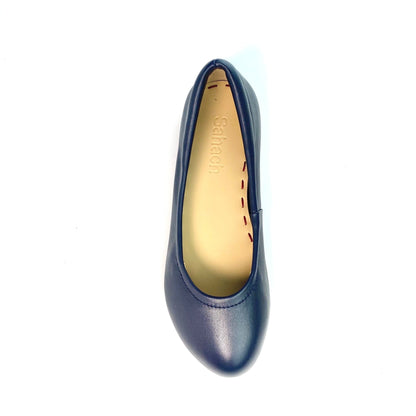 Navy Blue Majesty Silken Glide Sahach Ballet Flats