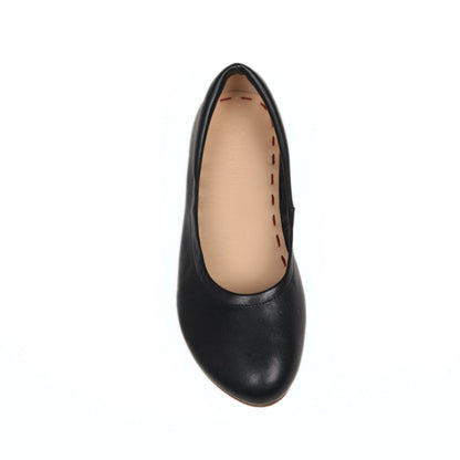 Charcoal Black Silken Glide  Sahach Ballet Flats