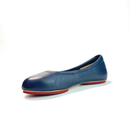 Navy Blue Majesty Silken Glide Sahach Ballet Flats