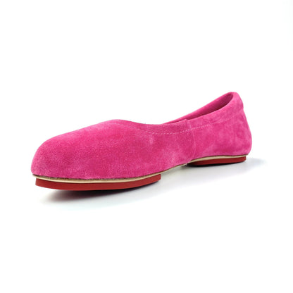 Blushing Pink Velvet Whisper Sahach Ballet Flats