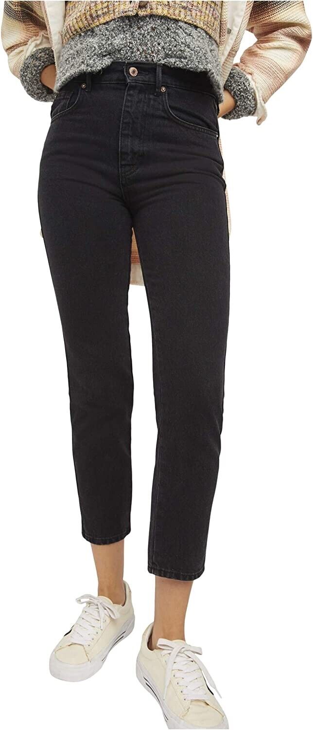 Free People Stovepipe Jeans Black Out 28