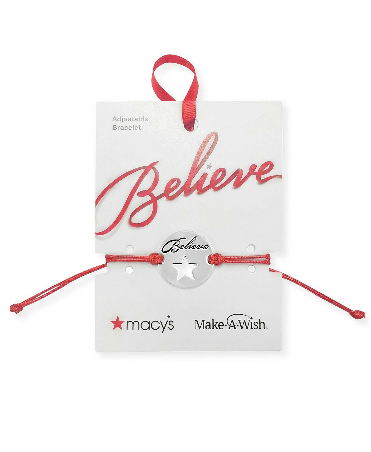 Macy's Make-A-Wish Believe Slider Bracelet