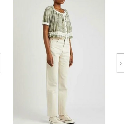 FREE PEOPLE Perfect Day Ribbed Ruffle Top