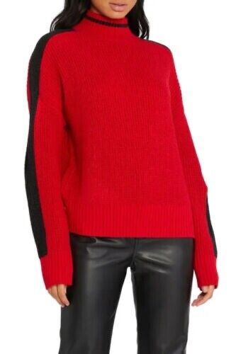Sanctuary Womens Cruise Knit Mock Neck Pullover Sweater Ruby M